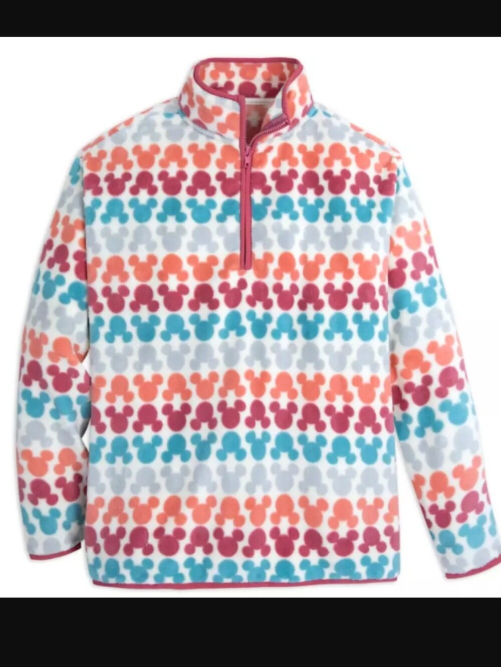 Disney Store Women's Mickey Mouse All Over Print Fleece Pullover Sweater Jacket